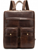Фотография Кожаный коричневый рюкзак - сумка для ноутбука Vintage 20035
