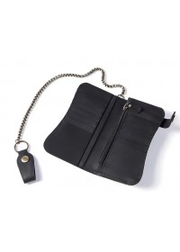 Кожаный мужской черный клатч кошелек Vintage 20044