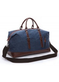 Дорожная мужская кожаная синяя сумка Vintage 20083 Синяя