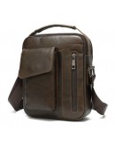 Фотография Кожаная сумка - барсетка коричневая кожаная Vintage 20095