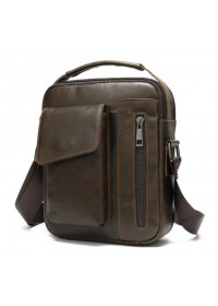 Кожаная сумка - барсетка коричневая кожаная Vintage 20095