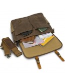 Фотография Мужская сумка - портфель из кожи и ткани Vintage 20116