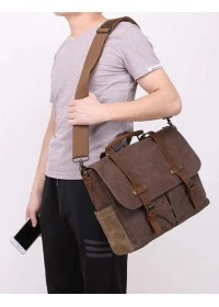 Мужская сумка - портфель из кожи и ткани Vintage 20116