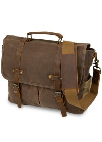 Мужская сумка - портфель из кожи и ткани Vintage 20116