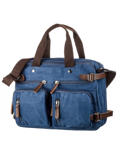 Фотография Синяя текстильная мужская сумка - траснформер Vintage 20147