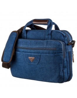 Синяя большая тканевая сумка для ноутбука Vintage 20184