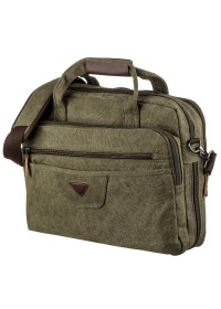 Зеленая мужская текстильная сумка для ноутбука Vintage 20185