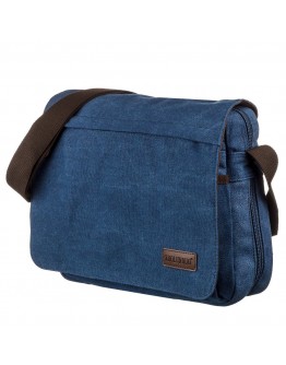 Мужская синяя текстильная сумка через плечо Vintage 20189
