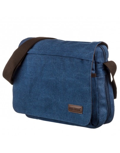 Фотография Мужская синяя текстильная сумка через плечо Vintage 20189