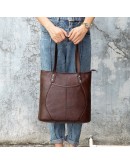 Фотография Кожаная женская коричнвая сумка Vintage 20243