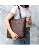 Фотография Кожаная женская коричнвая сумка Vintage 20243