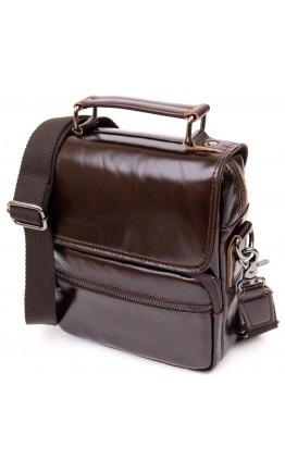 Кожаная коричневая мужская сумка барсетка Vintage 20412