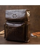 Фотография Кожаный коричневый рюкзак с тиснением под рептилию Vintage 20430
