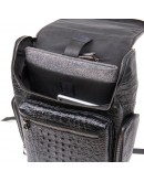 Фотография Кожаный черный рюкзак с тиснением под рептилию Vintage 20431