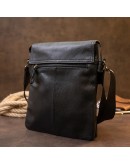 Фотография Кожаная черная мужская сумка почтальонка Vintage 20442