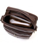 Фотография Коричневая кожаная мужская барсетка сумка на плечо Vintage 20455