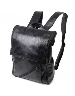 Кожаный удобный мужской рюказк Vintage 22249 черный