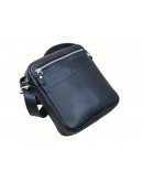 Фотография Кожаная мужская черная сумка на плечо 27700-SGE