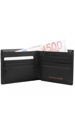 Кожаные кошелёк и картхолдер набор Smith & Canova 28652 (Black)