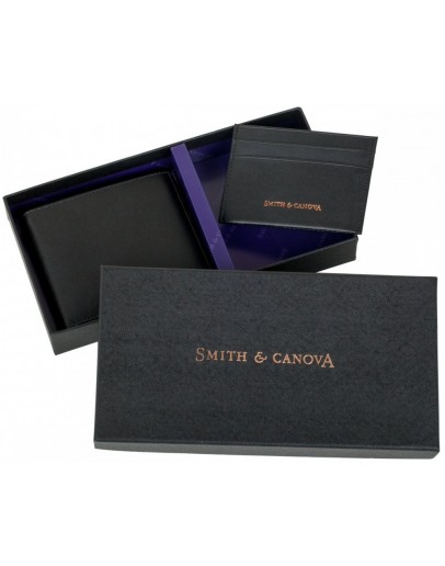Фотография Кожаные кошелёк и картхолдер набор Smith & Canova 28652 (Black)