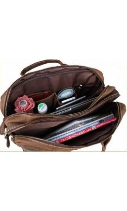 Вместительная мужская коричневая сумка-портфель Tiding Bag t29523