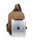 Фотография Коричневая мужская сумка, тканевый рюкзак 3010c