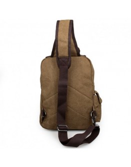 Коричневая мужская сумка, тканевый рюкзак 3010c