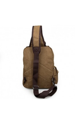 Коричневая мужская сумка, тканевый рюкзак 3010c