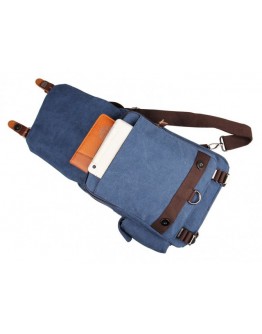 Синяя мужская сумка, тканевый рюкзак 3010k