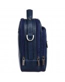 Фотография Кожаная синяя мужская сумка в руку и на плечо DESISAN 3022-315