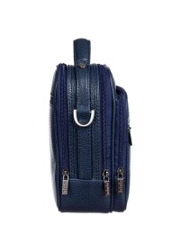 Кожаная синяя мужская сумка в руку и на плечо DESISAN 3022-315