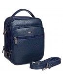 Фотография Кожаная синяя мужская сумка в руку и на плечо DESISAN 3022-315
