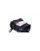 Фотография Вместительный кожаный черный прочный модный рюкзак 73035