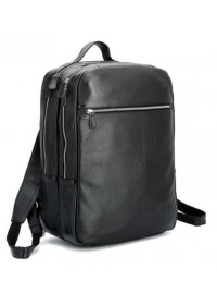 Крутой и стильный кожаный черный мужской рюкзак 73064