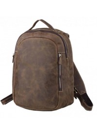Лаконичный и очень модный кожаный коричневый рюкзак 73072