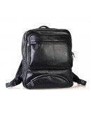 Фотография Чёрный небольшой кожаный мужской рюкзак 73102