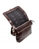 Фотография Кожаная коричневая мужская сумка на плечо DESISAN 342-019