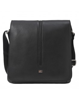 Кожаная черная мужская сумка на плечо DESISAN 342-101