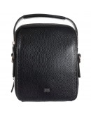Фотография Черная кожаная небольшая мужская сумка на плечо - барсетка DESISAN - 343-01