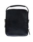 Фотография Черная кожаная небольшая мужская сумка на плечо - барсетка DESISAN - 343-01