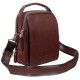 Рыжая кожаная небольшая мужская сумка на плечо - барсетка DESISAN - 343-015