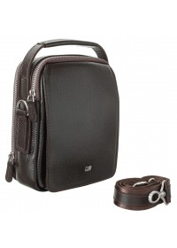 Мужская коричневая кожаная сумка - барсетка DESISAN - 343-09