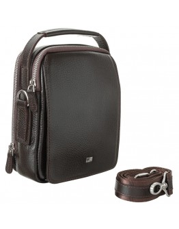 Мужская коричневая кожаная сумка - барсетка DESISAN - 343-09