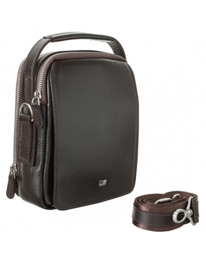 Фотография Мужская коричневая кожаная сумка - барсетка DESISAN - 343-09