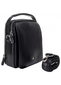 Мужская черная кожаная сумка - барсетка DESISAN - 343-101
