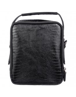Мужская черная кожаная сумка - барсетка DESISAN - 343-143