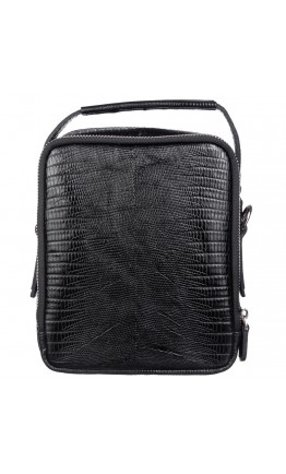 Мужская черная кожаная сумка - барсетка DESISAN - 343-143
