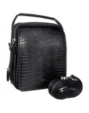 Фотография Мужская черная кожаная сумка - барсетка DESISAN - 343-143