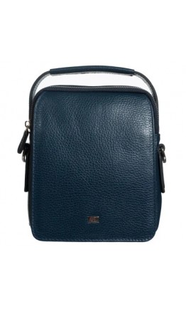 Мужская синяя кожаная сумка - барсетка DESISAN - 343-315