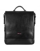 Фотография Черная кожаная мужская сумка на плечо - барстека DESISAN 344-01